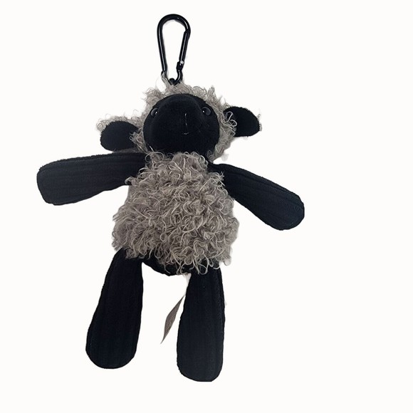Mini Scentsy Buddy Curly Lamb Plush Clip Toy 7 Inch Scent Diffuser Gray Black - Picture 3 of 8